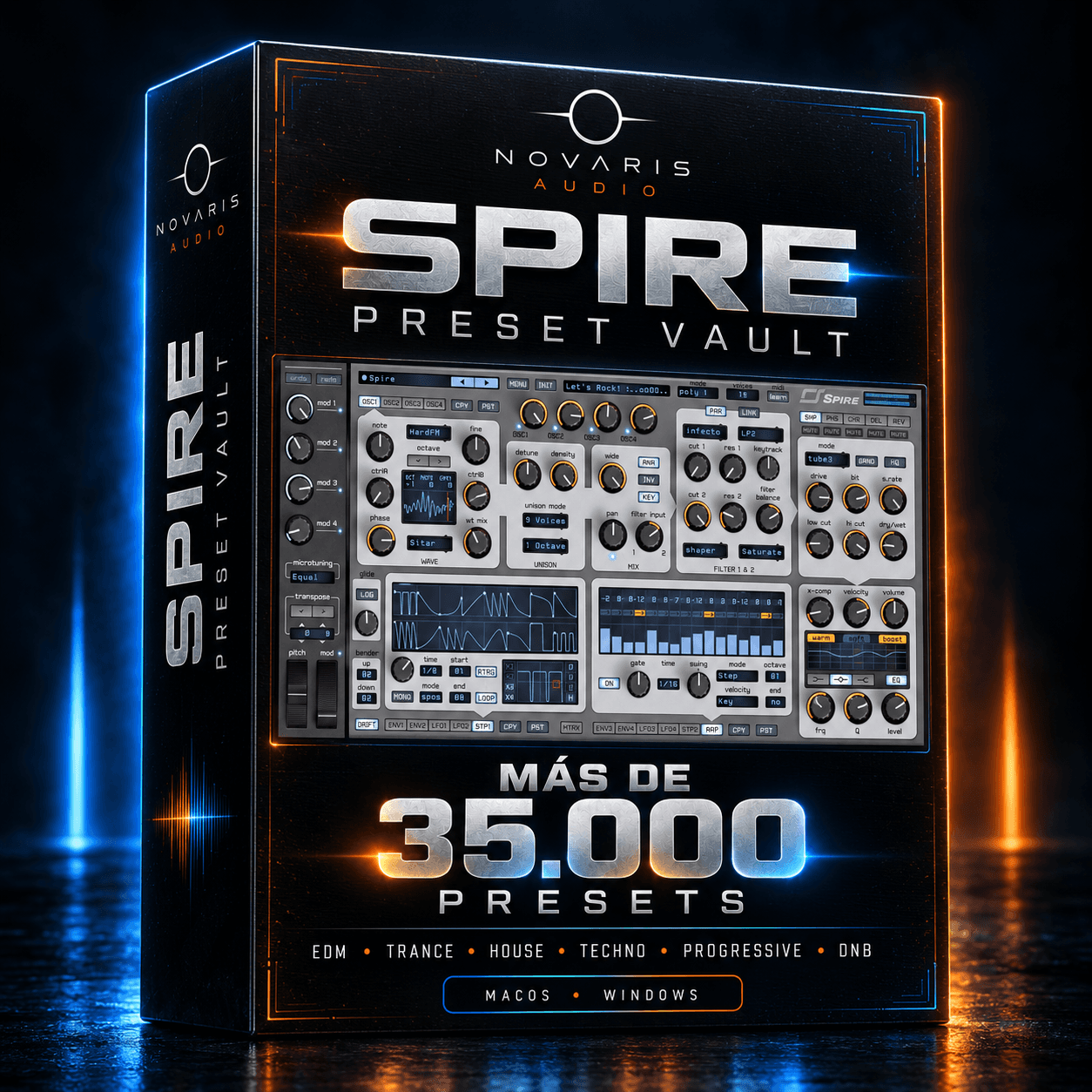 Caja de Spire Preset Vault de Novaris Audio